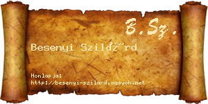 Besenyi Szilárd névjegykártya